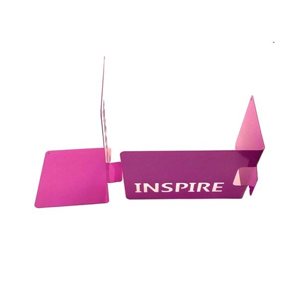 New Metal Bookends Set with Stenciled INSPIRE Message - Picture 6 of 10